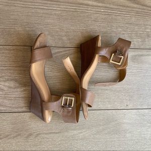 Nine West Leather Wedge Sandals